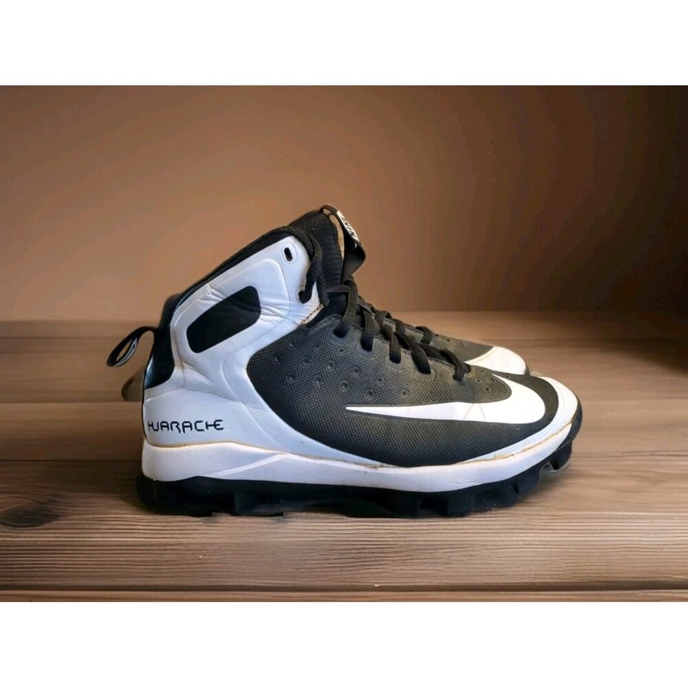 Nike Alpha Huarache Baseball Cleats Youth Size 4Y Black White